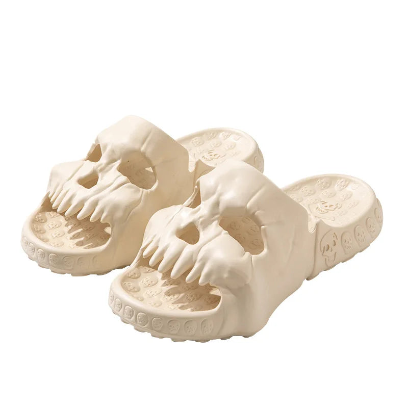 Skull Design Men Slippers Y2K Personalized 2023 Punk Summer Outdoor Slide Thick Sole Platform Beach Non-Slip Male Sandals