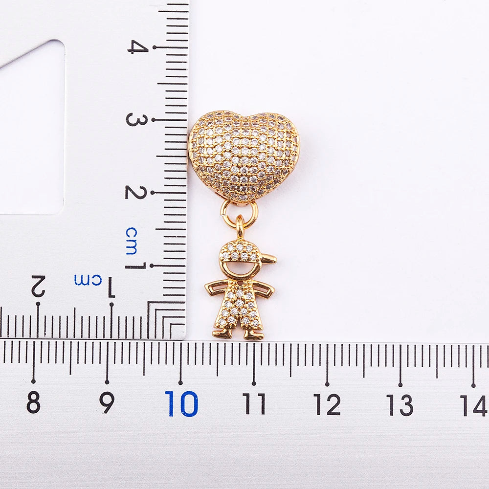 Luxury Copper Zircon Heart Pendant Necklace - 9 Unique Styles