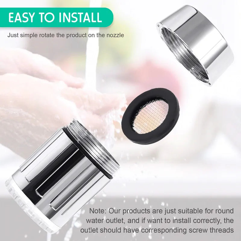 LED Temperature Sensitive Faucet Water Saving Kitchen Bathroom Sensor 7 Color Change Faucet Head Aerator Tap Nozzle Shower