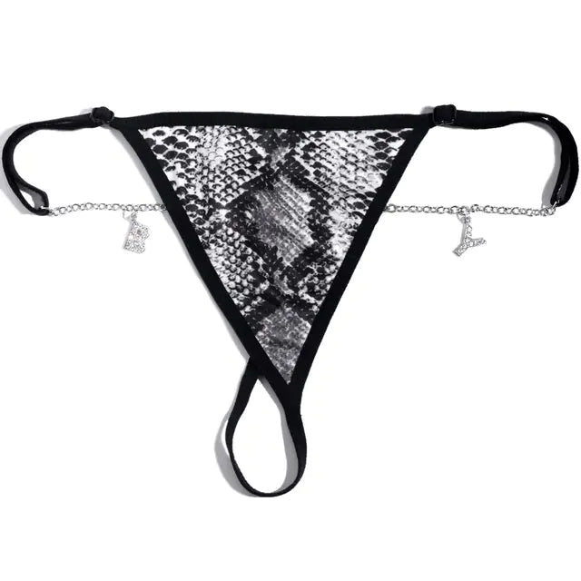 Custom Thongs With Alphabet Jewelry Personalized Crystal Letter Underwear