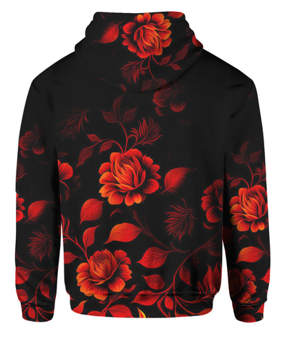 Men's Graphic Hoodie with Roses - Bold and Unique