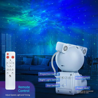 Father'S Day Gift Astronaut Design Galaxy Projector Night Light for Father'S Day Gift, Portable Star Projector Night Light, Mother'S Day Gift, Ambient LED Light for Bedroom Living Room Home Party Spring Decor
