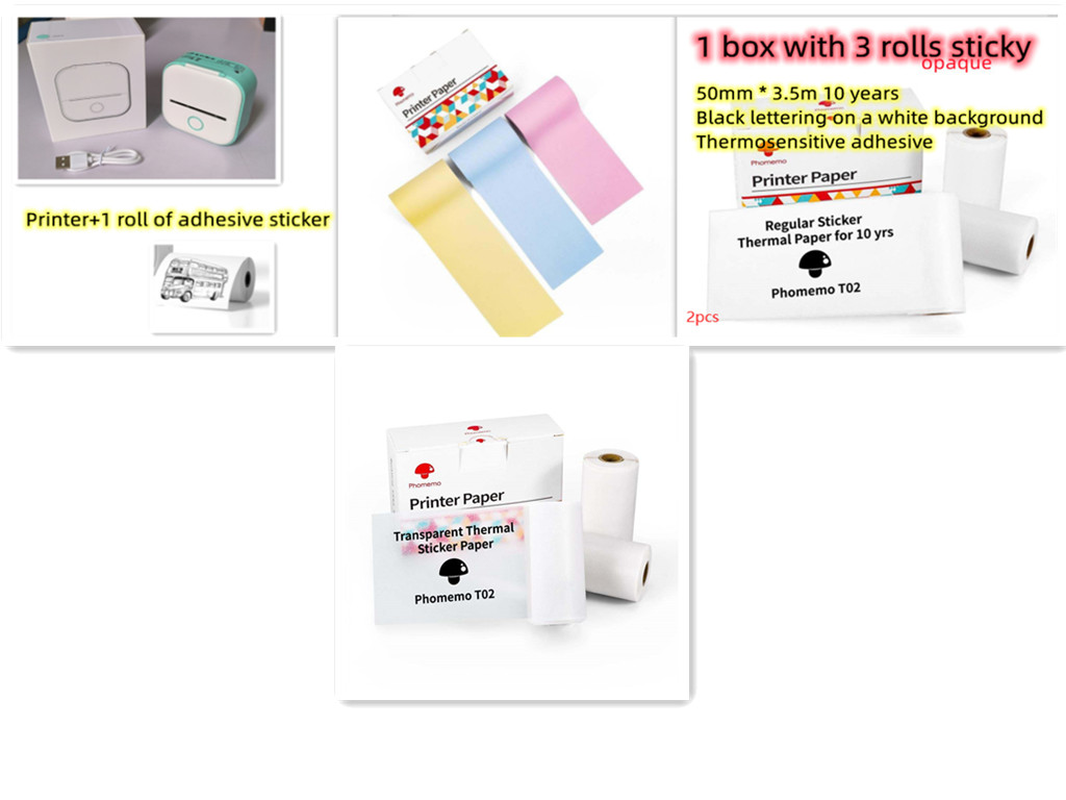 Tragbarer Mini-Thermoetiketten- und Fotodrucker mit Bluetooth – ideal für zu Hause, für Studenten und Preisschilder