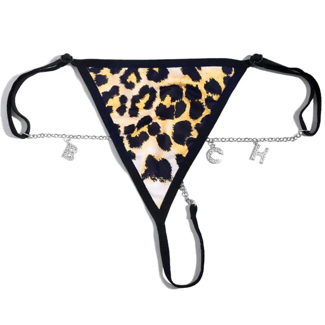 Custom Thongs With Alphabet Jewelry Personalized Crystal Letter Underwear